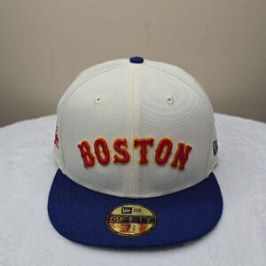 New Boston Red Sox New Era 59FIFTY MLB Big League Chew White Fitted Cap 7 3/8